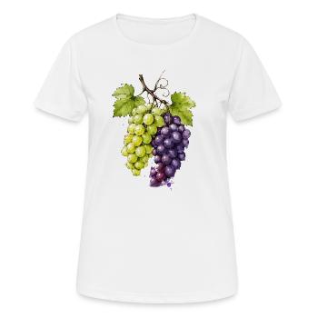 Grappe de raisins aquarelle vert violet - T-shirt respirant Femme - blanc - Devant - AI Model Female 172 dark (172cm)