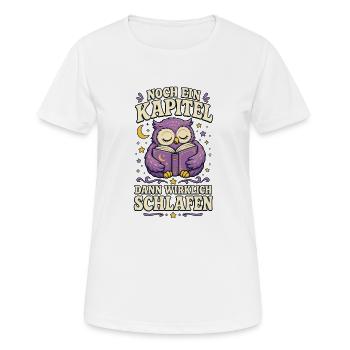 Noch ein Kapitel – Lese-Eule - Frauen T-Shirt atmungsaktiv - Weiß - Vorne - AI Model Female 172 dark (172cm)