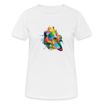 Greyhound Greyhound Lévrier rétro vintage - T-shirt respirant Femme - blanc - Devant - AI Model Female 172 dark (172cm)