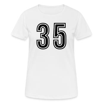 35 Symbole numérique - T-shirt respirant Femme - blanc - Devant - AI Model Female 172 dark (172cm)