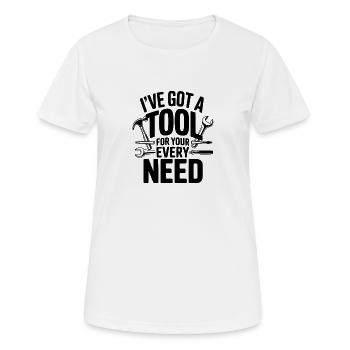 J’ai un outil pour tous tes besoins - T-shirt respirant Femme - blanc - Devant - AI Model Female 172 dark (172cm)