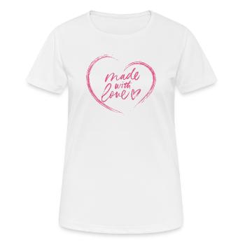 Fait avec le cœur de l’amour - T-shirt respirant Femme - blanc - Devant - AI Model Female 172 dark (172cm)