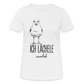 Ich Lächele Innerlich Krähe Rabe Sarkasmus Humor - Frauen T-Shirt atmungsaktiv - Weiß - Vorne - AI Model Female 172 dark (172cm)