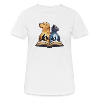 Paw friendship in the book - Women's Breathable T-Shirt - white - Front - AI Model Female 172 dark (172cm)
