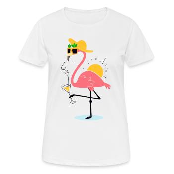 Flamingo Summer Design – Tropical vibe - Women's Breathable T-Shirt - white - Front - AI Model Female 172 dark (172cm)