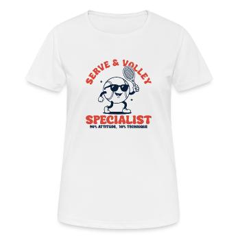 Tennis Retro Tennis Ball Serve & Volley Specialist - Women's Breathable T-Shirt - white - Front - AI Model Female 172 dark (172cm)