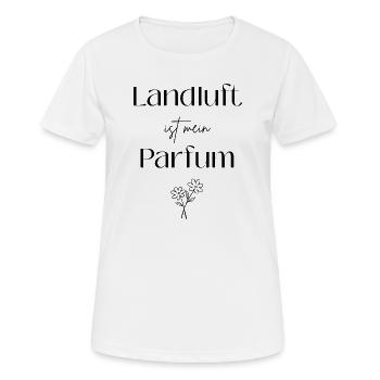 Landluft ist mein Parfum - Frauen T-Shirt atmungsaktiv - Weiß - Vorne - AI Model Female 172 dark (172cm)