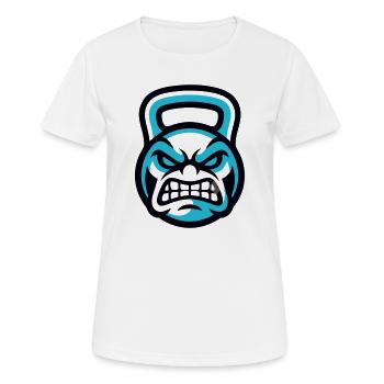 Gym Kettlebell Wappen - Frauen T-Shirt atmungsaktiv - Weiß - Vorne - AI Model Female 172 dark (172cm)