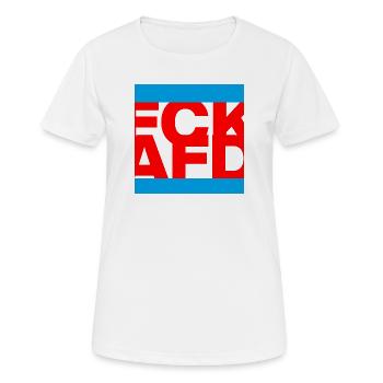 FCK AFD, NIE WIEDER IST JETZT, PAS DE NZS, PAS D’AFD - T-shirt respirant Femme - blanc - Devant - AI Model Female 172 dark (172cm)