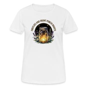 Lucioles et nuits sur le perron avant - T-shirt respirant Femme - blanc - Devant - AI Model Female 172 dark (172cm)