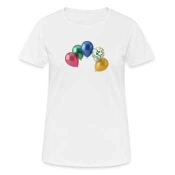Ballons colorés - T-shirt respirant Femme - blanc - Devant - AI Model Female 172 dark (172cm)