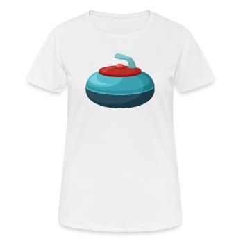 Pierre de curling - T-shirt respirant Femme - blanc - Devant - AI Model Female 172 dark (172cm)