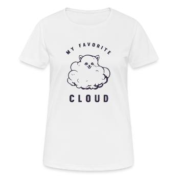 Mon nuage préféré - Poméranian - T-shirt respirant Femme - blanc - Devant - AI Model Female 172 dark (172cm)