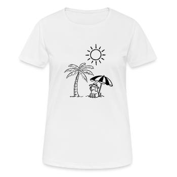 Drôle de design de chien sur la plage - T-shirt respirant Femme - blanc - Devant - AI Model Female 172 dark (172cm)
