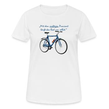 Fahrrad und Bier - Frauen T-Shirt atmungsaktiv - Weiß - Vorne - AI Model Female 172 dark (172cm)