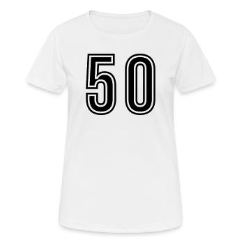 Symbole de 50 chiffres - T-shirt respirant Femme - blanc - Devant - AI Model Female 172 dark (172cm)