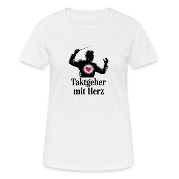 Taktgeber mit Herz für Chorleiter und Dirigent - Frauen T-Shirt atmungsaktiv - Weiß - Vorne - AI Model Female 172 dark (172cm)