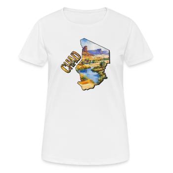 Tschad Aquarell Landkarte - Frauen T-Shirt atmungsaktiv - Weiß - Vorne - AI Model Female 172 dark (172cm)