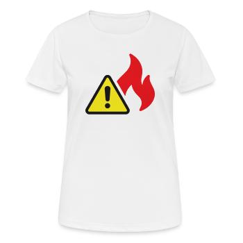 Icône solide d’alerte incendie Symbole de sécurité de flamme - T-shirt respirant Femme - blanc - Devant - AI Model Female 172 dark (172cm)