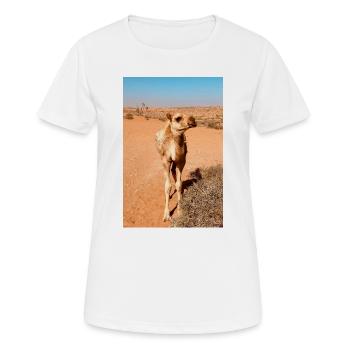 Wüstenkamel in der Sonne - Frauen T-Shirt atmungsaktiv - Weiß - Vorne - AI Model Female 172 dark (172cm)