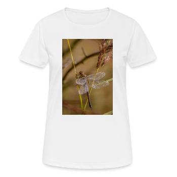 Gros plan d’une libellule - T-shirt respirant Femme - blanc - Devant - AI Model Female 172 dark (172cm)