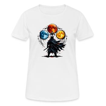 Mage de la Lune des Trois Lunes - T-shirt respirant Femme - blanc - Devant - AI Model Female 172 dark (172cm)