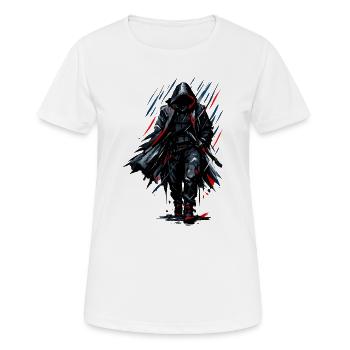 Combattant de l’Ombre Noire - T-shirt respirant Femme - blanc - Devant - AI Model Female 172 dark (172cm)