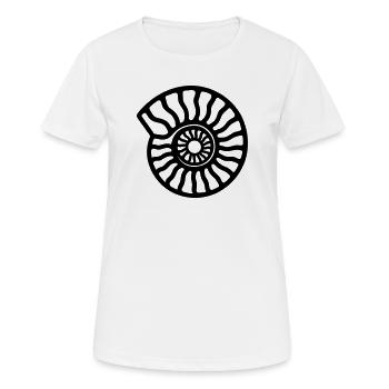 Ammonit - Frauen T-Shirt atmungsaktiv - Weiß - Vorne - AI Model Female 172 dark (172cm)