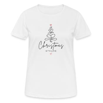 Christmas With Love | Herz Weihnachtsbaum - Frauen T-Shirt atmungsaktiv - Weiß - Vorne - AI Model Female 172 dark (172cm)