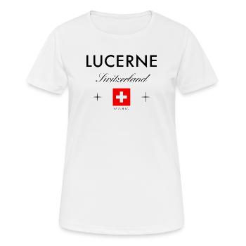 Lucerne, Suisse, Coordonnées Souvenir de voyage - T-shirt respirant Femme - blanc - Devant - AI Model Female 172 dark (172cm)