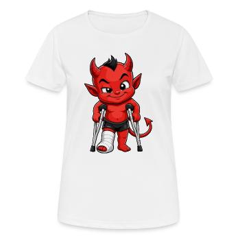 Petit diable avec des béquilles - T-shirt respirant Femme - blanc - Devant - AI Model Female 172 dark (172cm)