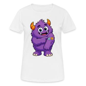 Monstre violet avec un pansement - T-shirt respirant Femme - blanc - Devant - AI Model Female 172 dark (172cm)