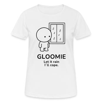 Gloomie – Let It Rain | Cozy Rainy Day Mood - Frauen T-Shirt atmungsaktiv - Weiß - Vorne - AI Model Female 172 dark (172cm)