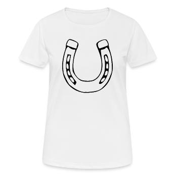 Cavalier cadeau de Horseshoe Lucky Horse Riding - T-shirt respirant Femme - blanc - Devant - AI Model Female 172 dark (172cm)