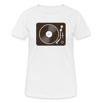 Retro Turntable Vinyl Design - Women's Breathable T-Shirt - white - Front - AI Model Female 172 dark (172cm)