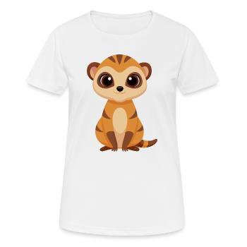 Bébé Suricate mignon - T-shirt respirant Femme - blanc - Devant - AI Model Female 172 dark (172cm)