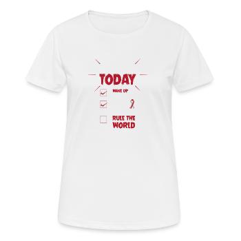 Kehlkopfkrebs Krebs-Überlebender Krebs stinkt - Frauen T-Shirt atmungsaktiv - Weiß - Vorne - AI Model Female 172 dark (172cm)
