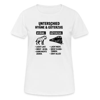 Güterzug und Hyäne - Frauen T-Shirt atmungsaktiv - Weiß - Vorne - AI Model Female 172 dark (172cm)