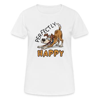 Jack Russell : Design de chien parfaitement heureux - T-shirt respirant Femme - blanc - Devant - AI Model Female 172 dark (172cm)