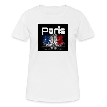 Paris France - Eiffel Splash - T-shirt respirant Femme - blanc - Devant - AI Model Female 172 dark (172cm)