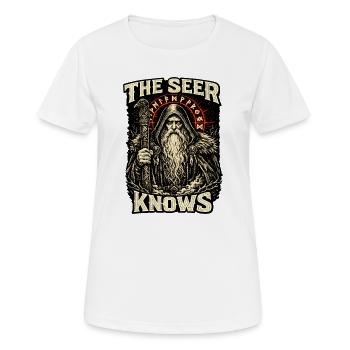 La Voyante sait - T-shirt respirant Femme - blanc - Devant - AI Model Female 172 dark (172cm)