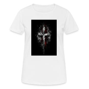Cross Splash Grunge - Women's Breathable T-Shirt - white - Front - AI Model Female 172 dark (172cm)