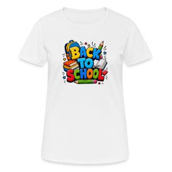 Colorful Back to School Supplies - Women's Breathable T-Shirt - white - Front - AI Model Female 172 dark (172cm)
