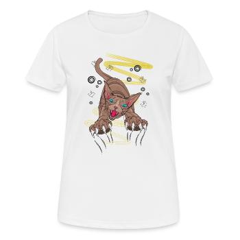 T-shirt griffe de type Werecat Moonlit - Griffes griffues griffues de chat - T-shirt respirant Femme - blanc - Devant - AI Model Female 172 dark (172cm)
