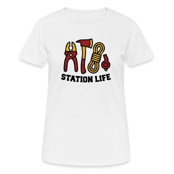 Icône de la brigade des pompiers de la Station Life - T-shirt respirant Femme - blanc - Devant - AI Model Female 172 dark (172cm)