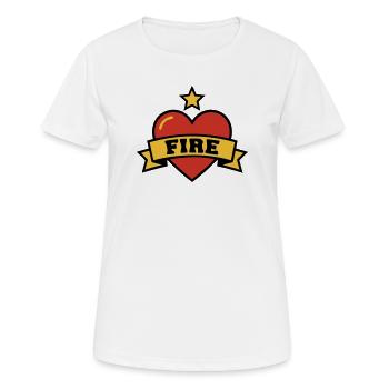 Blason du Cœur des Pompiers - T-shirt respirant Femme - blanc - Devant - AI Model Female 172 dark (172cm)