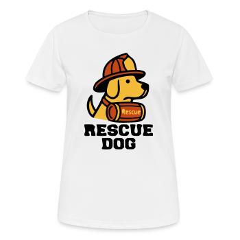 Logo du chien de secours des chiens de pompiers - T-shirt respirant Femme - blanc - Devant - AI Model Female 172 dark (172cm)