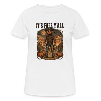 It’s Fall Y’all Pumpkin Cowboy Western Design - Women's Breathable T-Shirt - white - Front - AI Model Female 172 dark (172cm)
