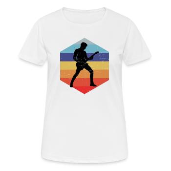 Idée cadeau pour un guitariste avec guitare - T-shirt respirant Femme - blanc - Devant - AI Model Female 172 dark (172cm)