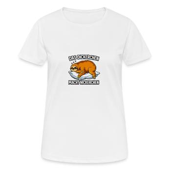 Sloth on pillow Fat takes nap - Women's Breathable T-Shirt - white - Front - AI Model Female 172 dark (172cm)